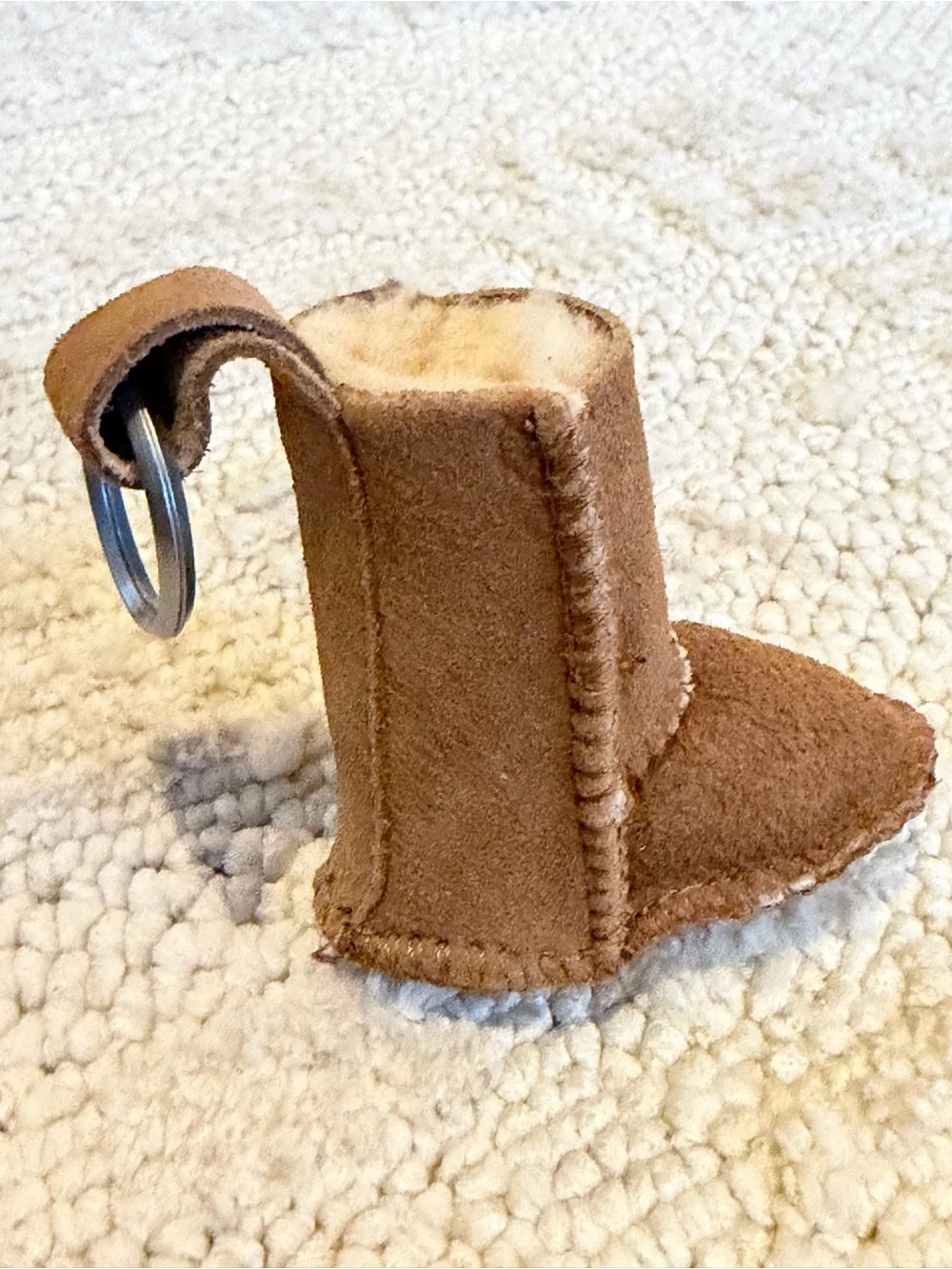 UGG Australia Chestnut Suede Boot Keychain Accessory